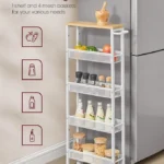 VASAGLE Slim Rolling Cart, 5-Tier Storage Cart